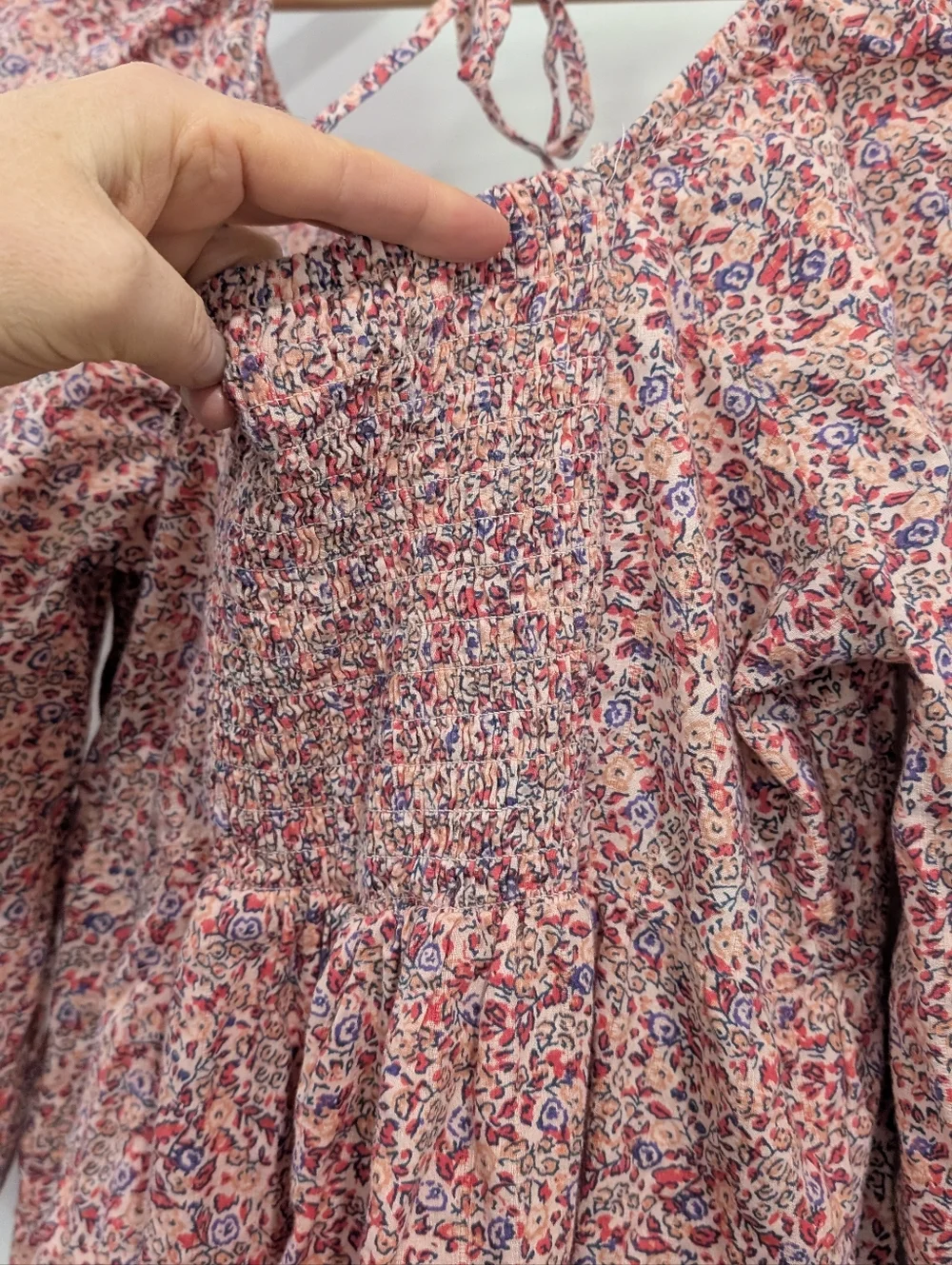 Pink Floral Cotton Dress - Maxi - Medium - Picture 3 of 7